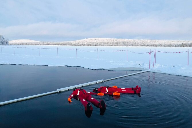 Arctic Day with Ice Fishing and Floating - Ice floating under a pro: the signature moment, with one big caveat