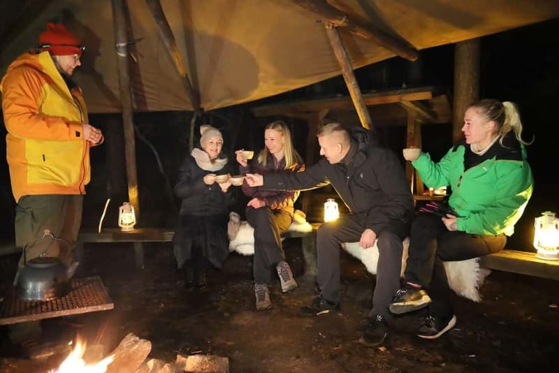 From Helsinki: Guided Forest Walk in the dark with campfire - What happens on the 2.5 to 3 hour timeline