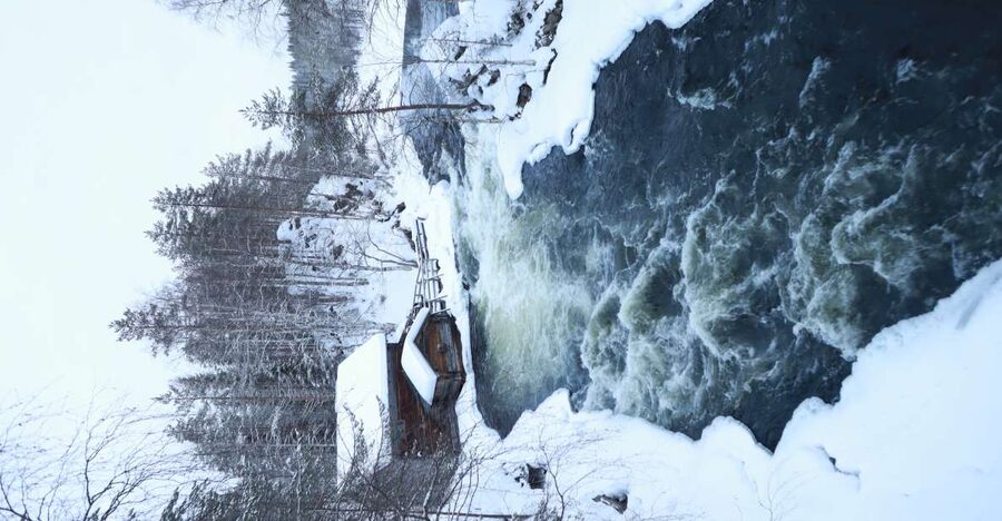 From Ruka: Snowshoeing in Oulanka National Park - Along the Kitka River, with roaring water and real winter sightings