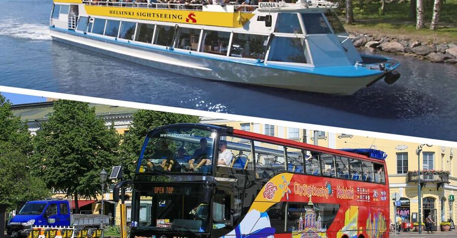 Helsinki by Bus and Boat 24-Hour Combo Ticket - On the open-top bus: views, audio headsets, and real-world comfort