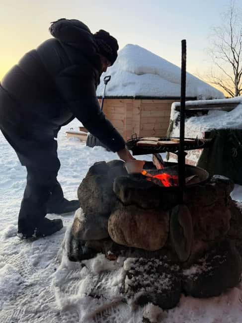 Ice Fishing Adventure in Levi with Salmon Soup - Rautusjärvi: where you actually learn to drill and fish