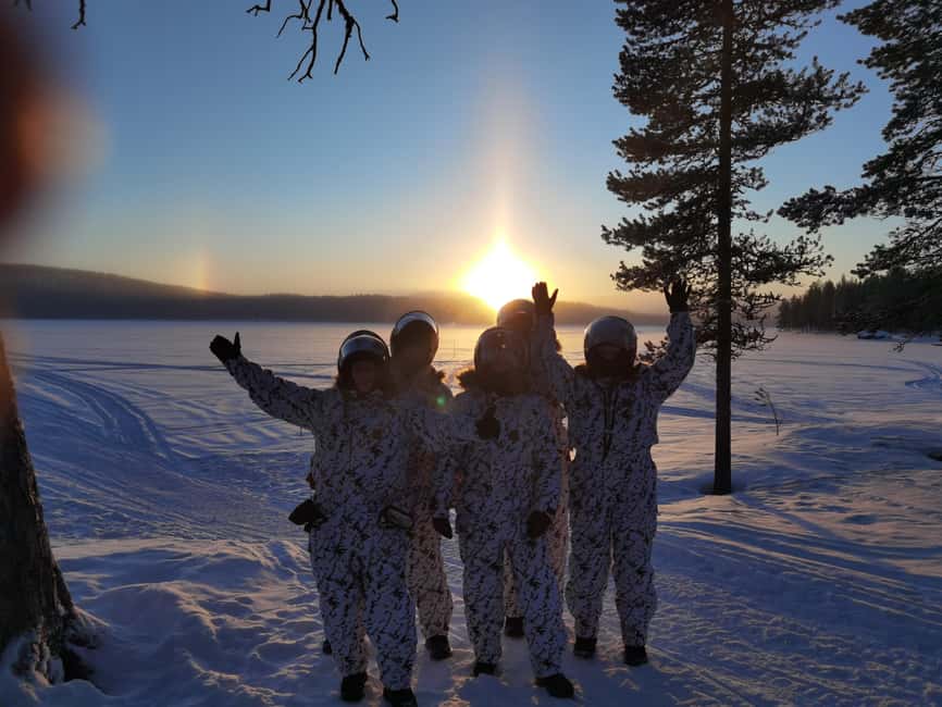 Ivalo: Snowmobile Safari in Hammastunturi Wilderness - Stopping at the Wilderness Hut for Berry Juice and Warm Food