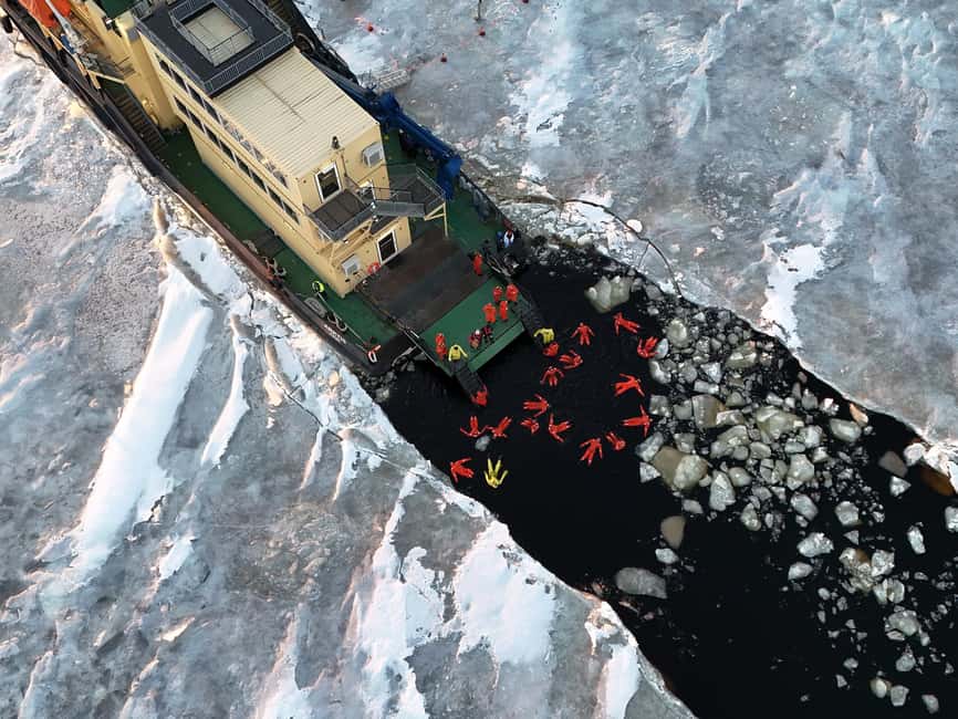 Kemi: Icebreaker Arktis Cruise with Ice Floating - The star moment: ice floating in a flotation survival suit