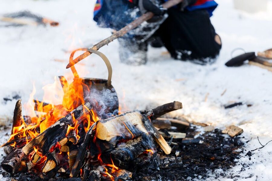 Levi: Ice Fishing by Snowmobile - The Snowmobile Ride Across the Arctic Forest Trail