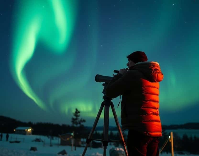 Levi: Northern Lights Tour and Stargazing by Telescope - Waiting on the ice: snowshoes, cold discipline, and the aurora timing game