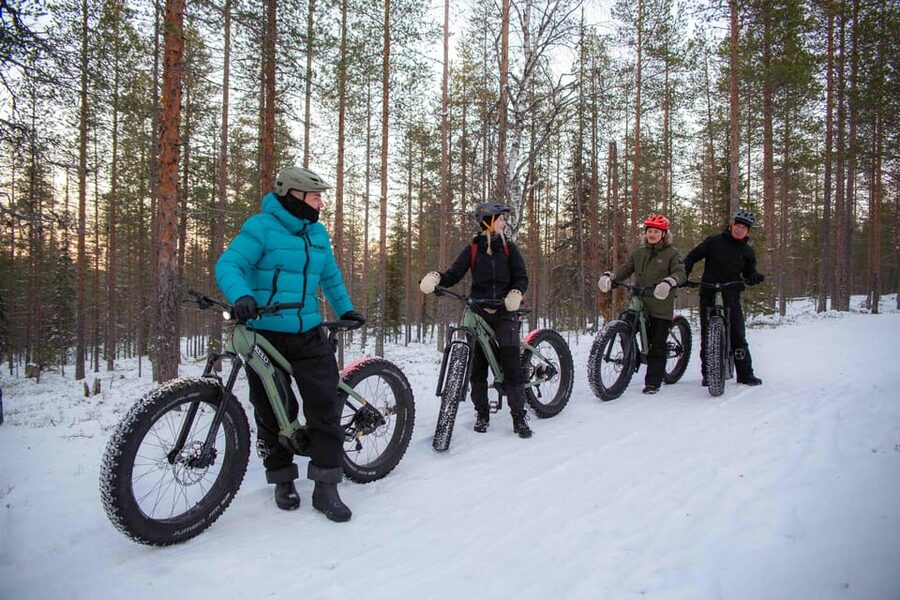 Levi: Reindeer Farm E-Fatbike Safari - Riding through snowy Lapland fells on an e-fatbike