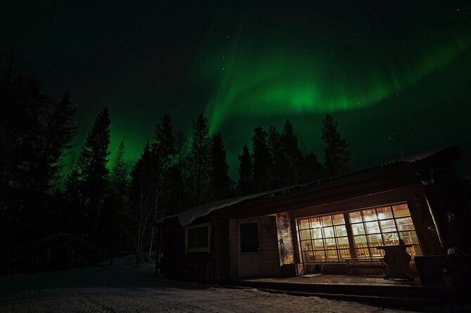 Northern Lights Hunting in Lappish old cottage - The guide’s job: science, legends, and active searching
