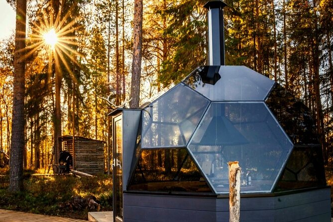Private Glass Igloo Dinner on the Shore of Frozen Lake - The Glass Igloo Dinner by the Open Fire and Santa Stop