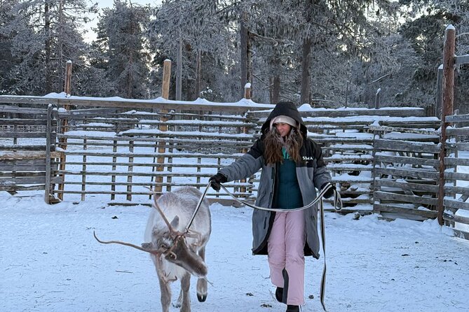 Reindeer Husbandry with Snowmobile Sleigh Ride and Cabin Lunch - The snowmobile sleigh ride: ice crossings, forest trails, and staying comfortable