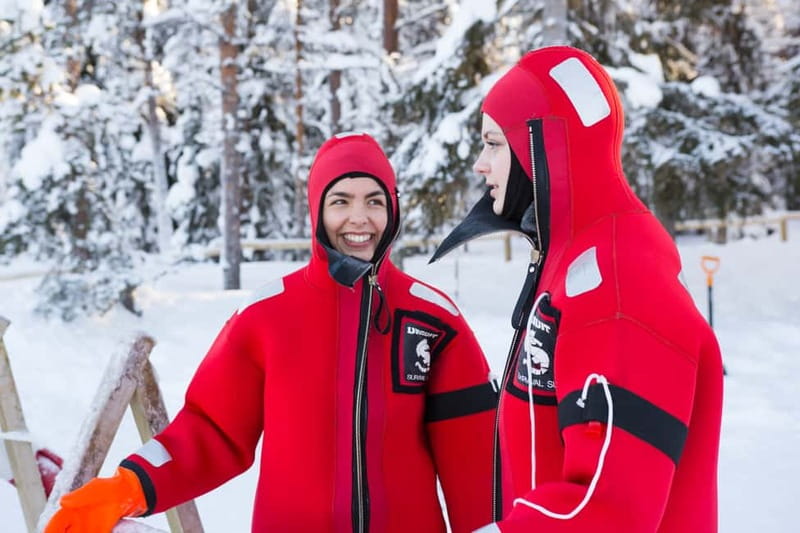 Rovaniemi: Arctic Ice Floating Experience - The rescue suit setup: why zero-degree water does not feel as scary