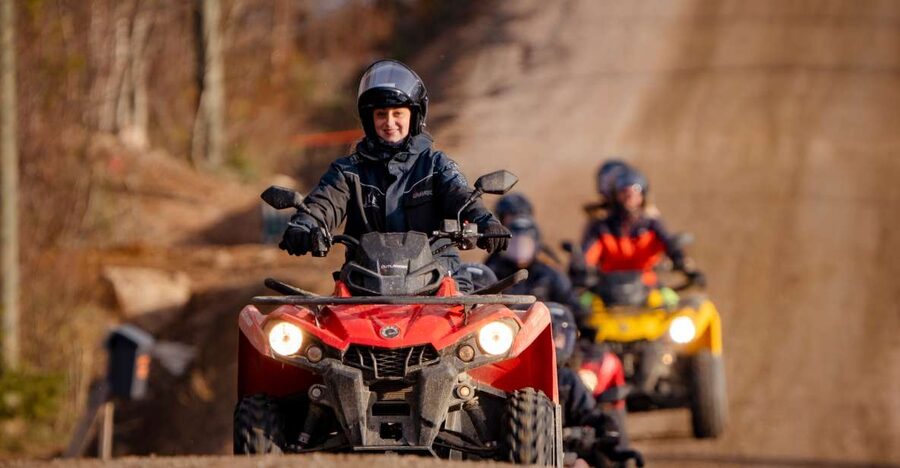 Rovaniemi: Quad Bike Safari, Reindeer & Husky Farm Visit - Arriving for pickup, then jumping straight into Lapland mode