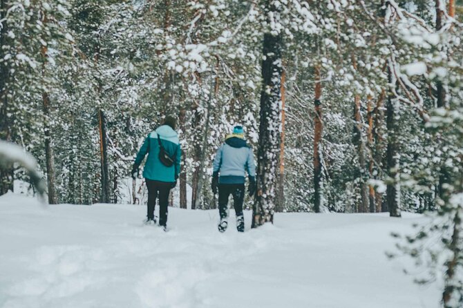 Rovaniemi: Snowshoeing in a magical snowy forest - The Fire Stop: Sausages, Hot Juice, and Local Stories