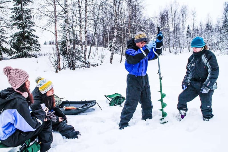 Snowshoe Trip for Ice Fishing in Saariselka - BBQ lunch in a cozy hut: Finnish comfort food that actually refuels you