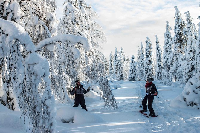 Wilderness snowshoe adventure - The wooden shelter campfire break and snack stop